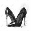 Black high heels shoes - 12x12 Print on canvas